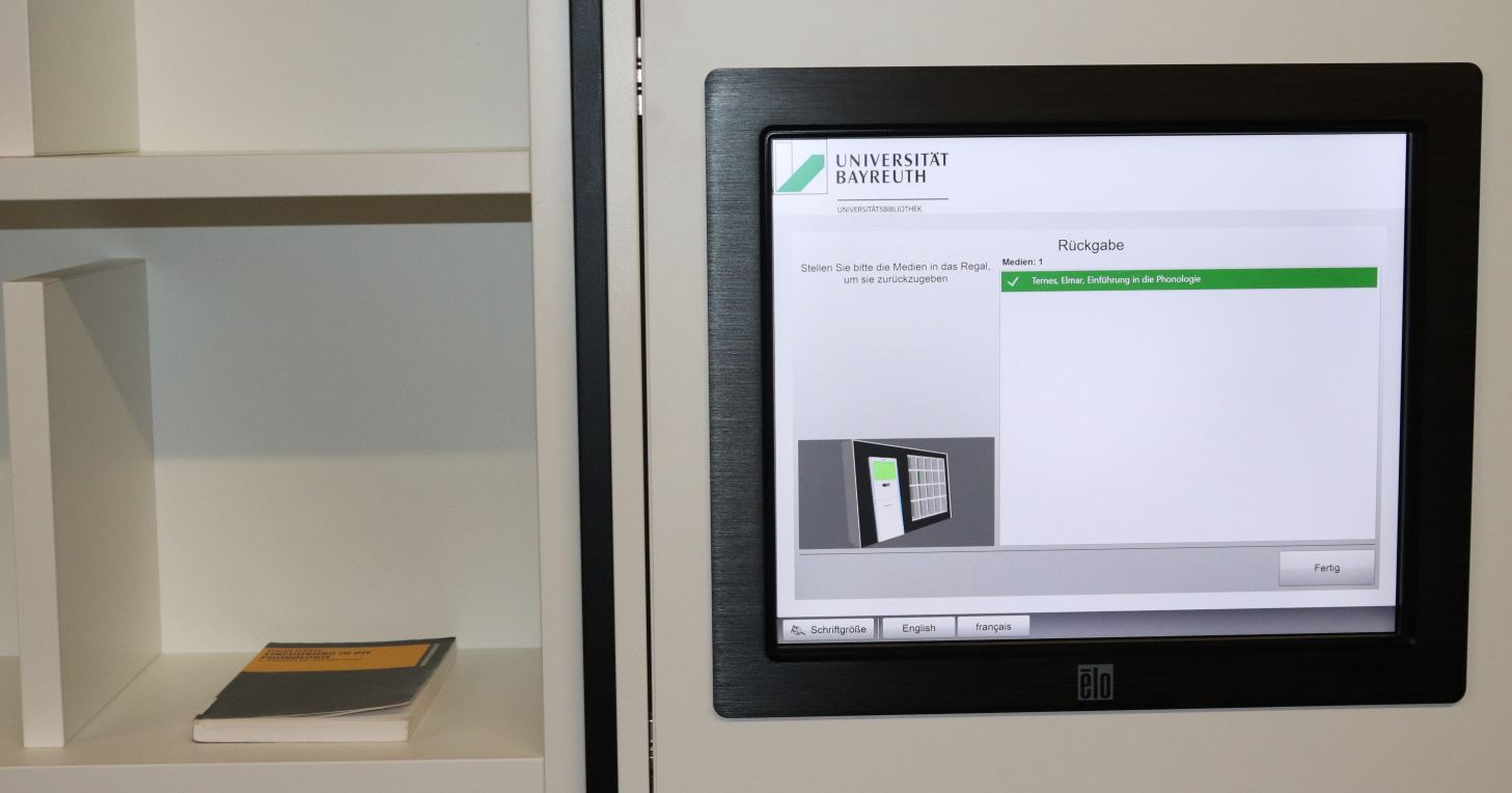 Bildschirmanzeige Rückgaberegal